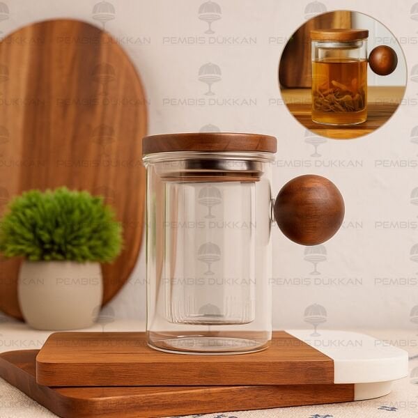 500ML AKASYA TOP KULPLU, SÜZGEÇLİ BİTKİ ÇAYI KUPA (1340)