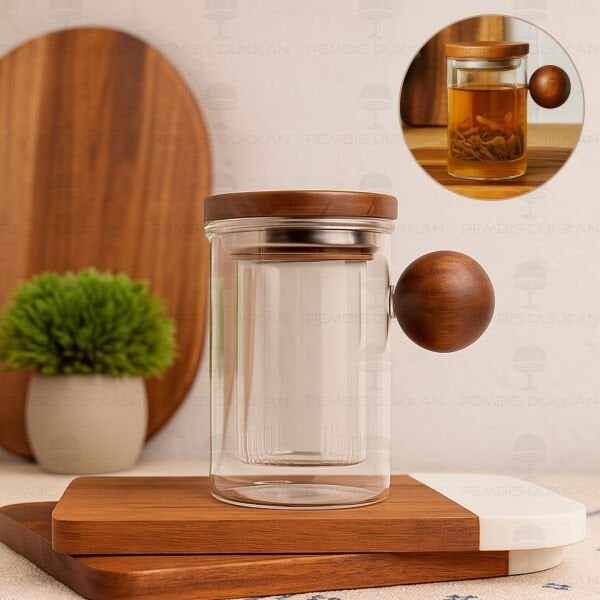 500ML AKASYA TOP KULPLU, SÜZGEÇLİ BİTKİ ÇAYI KUPA (1340)