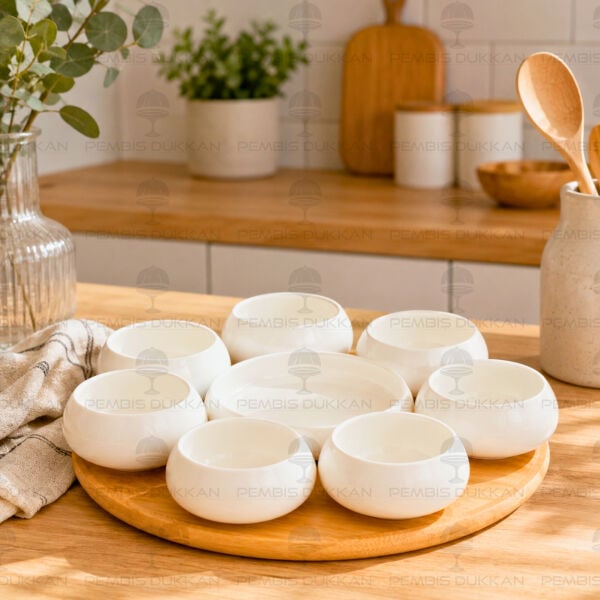 Vento Masa Ortası Bambu Standlı Reçellik Kombin Set 8