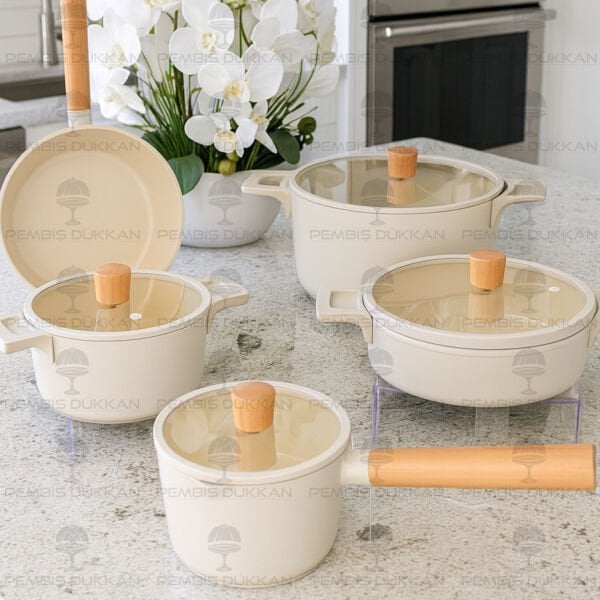 PİNK&MORE FİORE 9 PARÇA TENCERE SET