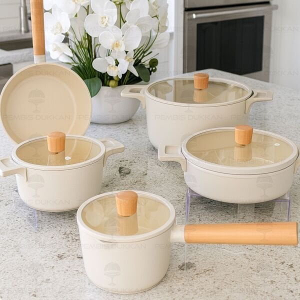 PİNK&MORE FİORE 9 PARÇA TENCERE SET