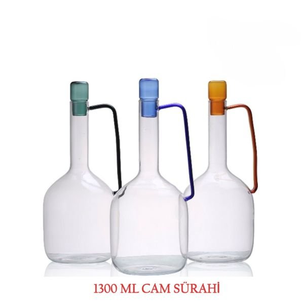 BOROSİLİKAT CAM 1300ML UZUN SÜRAHİ 1332 ( RENK SEÇİNİZ )