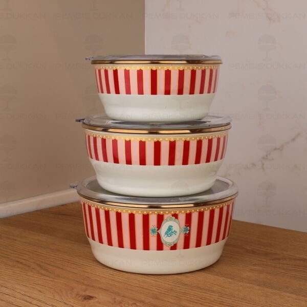 BELLİSİMA 3LÜ EMAYE SAKLAMA KABI