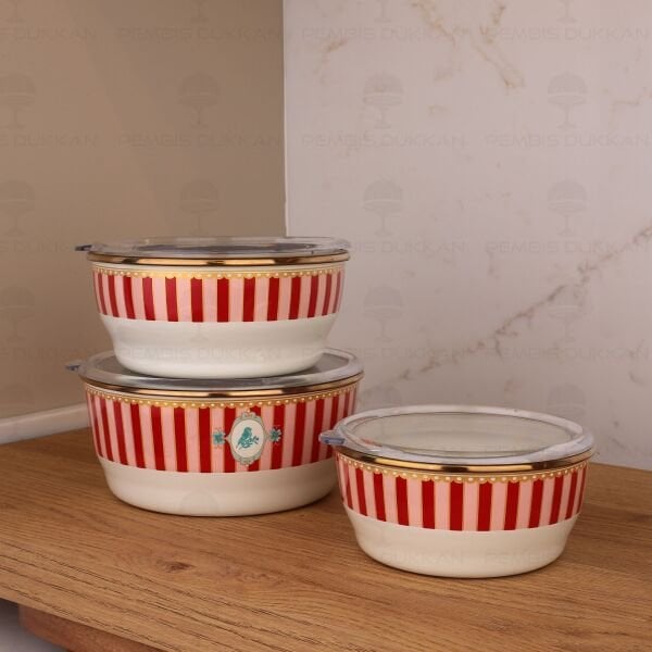 BELLİSİMA 3LÜ EMAYE SAKLAMA KABI