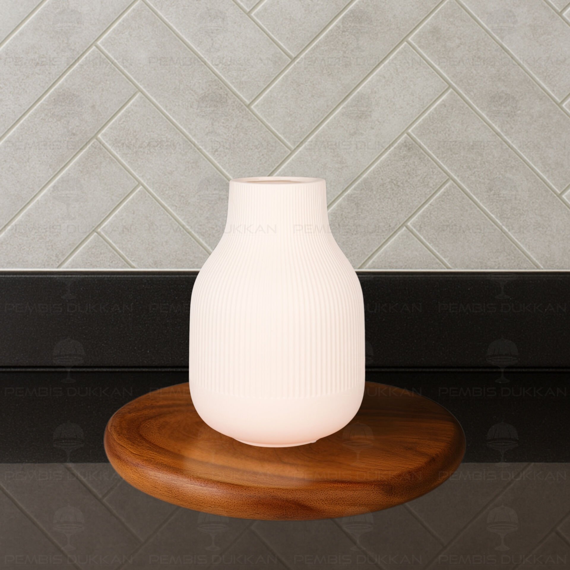 MN  TOMBUL SERAMİK VAZO BÜYÜK BOY  (1033)