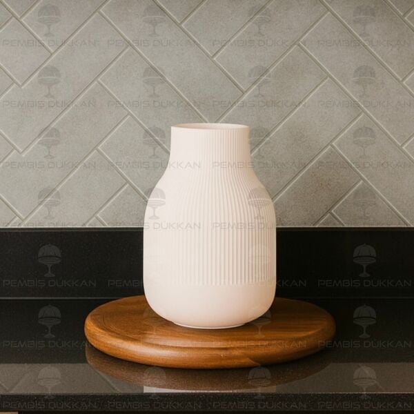 MN  TOMBUL SERAMİK VAZO BÜYÜK BOY  (1033)