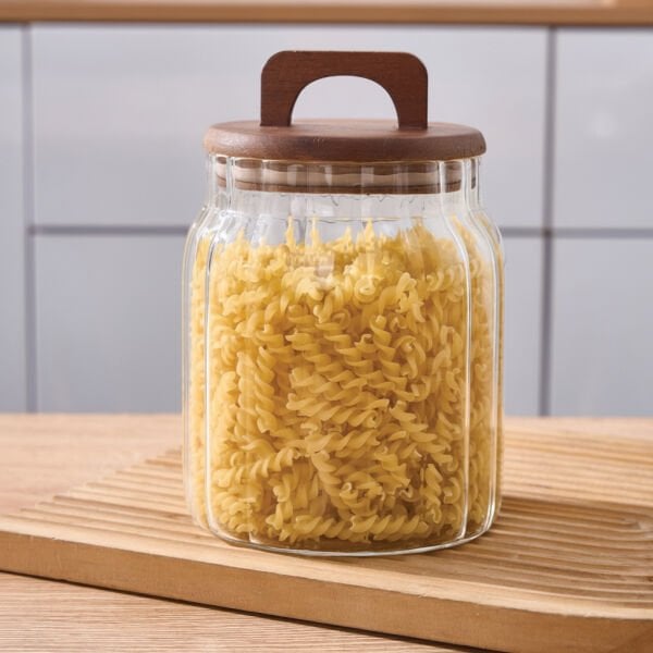 LENNY 1150ML AKASYA KAPAKLI, ÇİZGİLİ KAVANOZ (9R30)