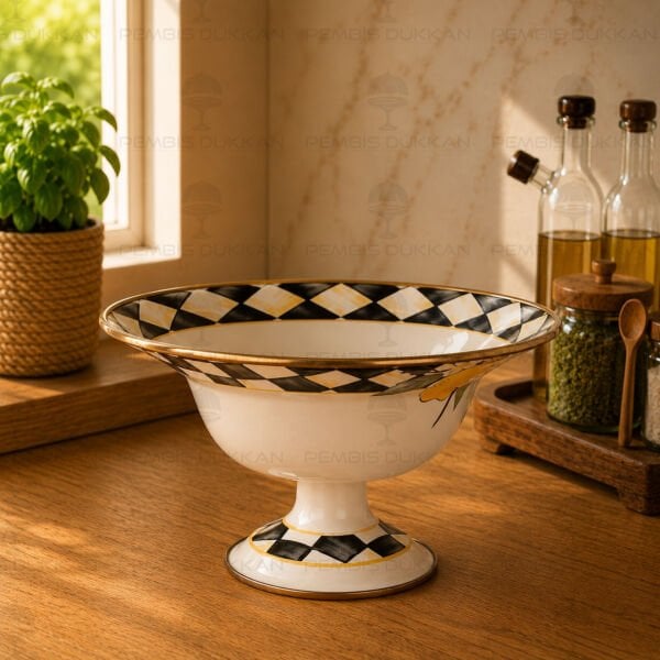 LİNDA EMAYE AYAKLI 30CM MEYVELİK