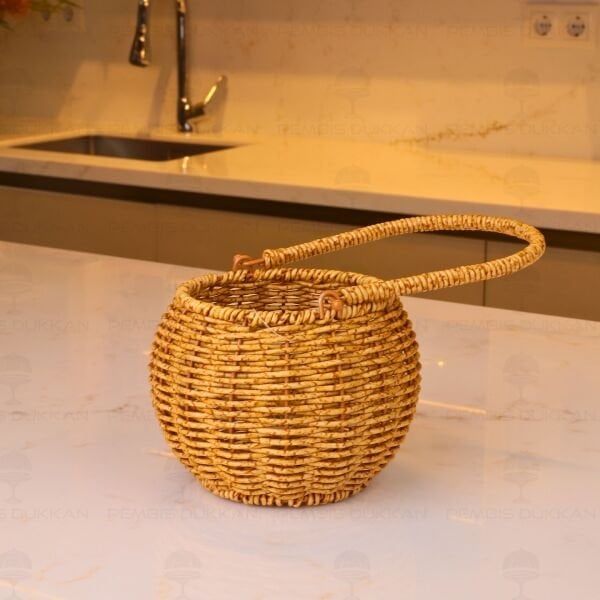 BOHEM RATTAN KÜÇÜK KULPLU SEPET (1570)