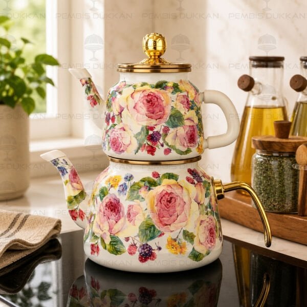 ROSE DELUXE EMAYE ÇAYDANLIK