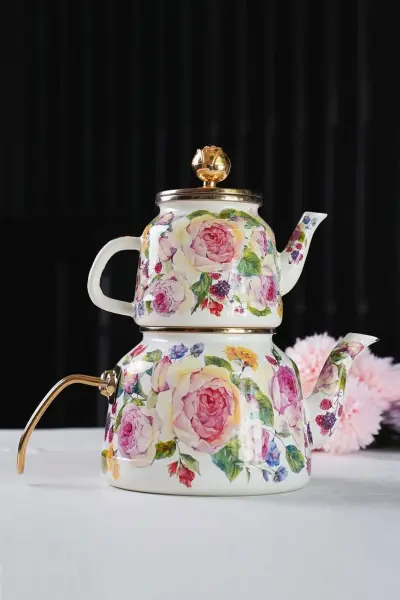 ROSE DELUXE EMAYE ÇAYDANLIK