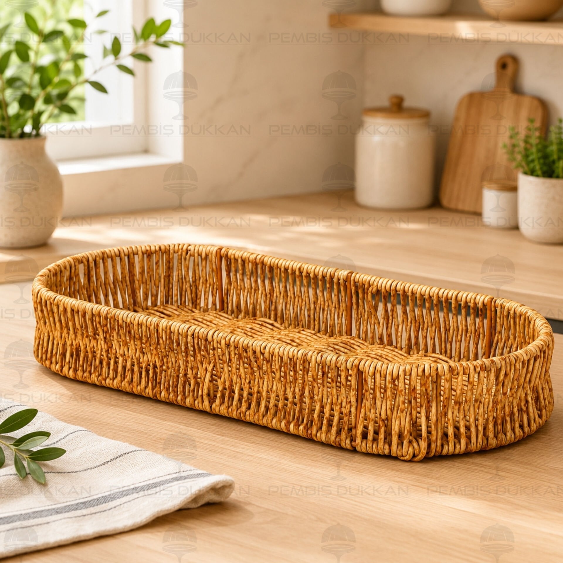 Rattan Oval Sunum Sepeti (1710)