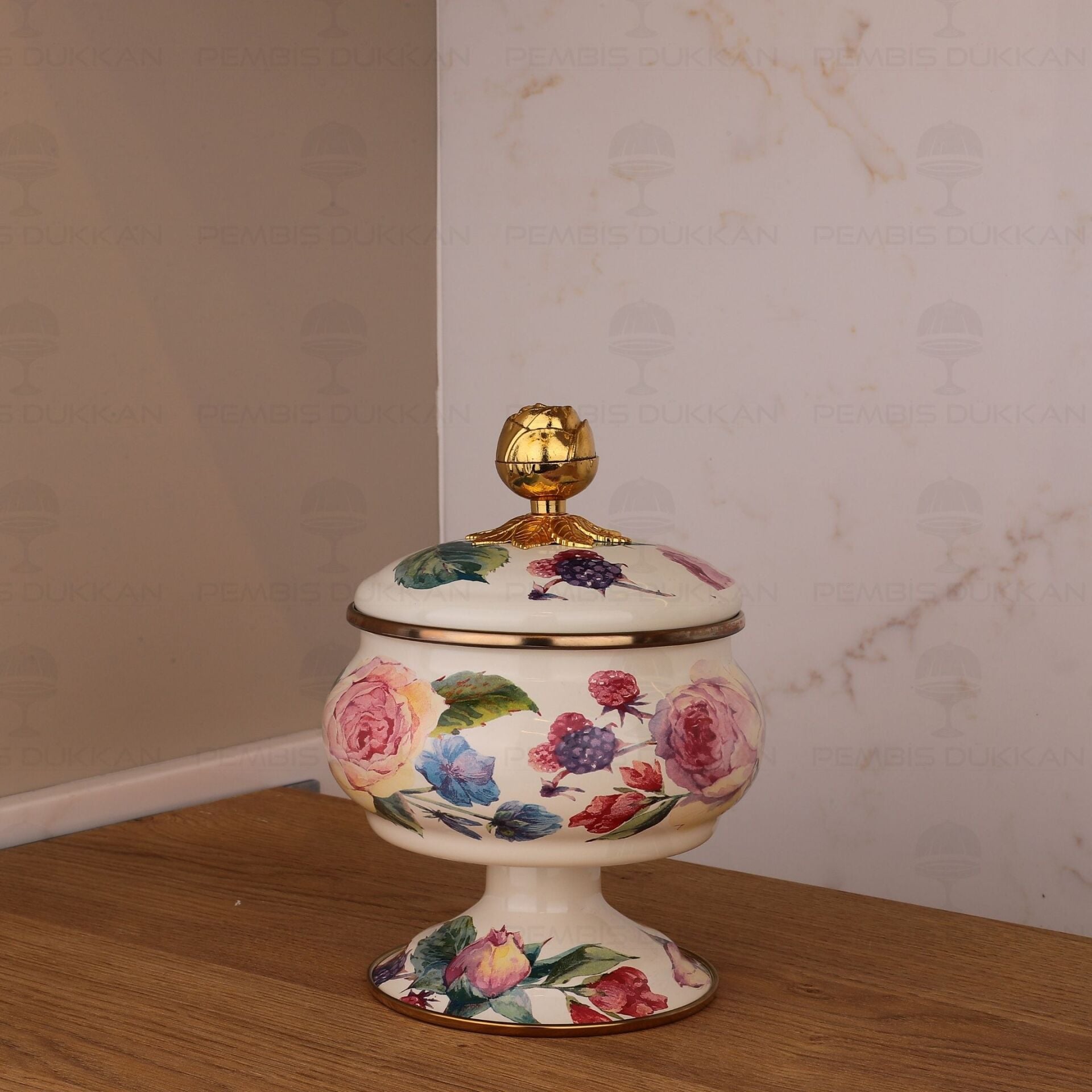 ROSE DELUXE EMAYE AYAKLI ŞEKERLİK