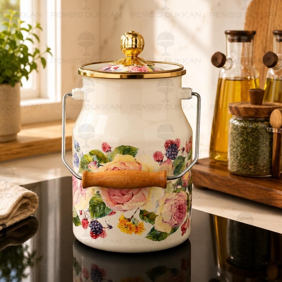 Rose Deluxe Emaye Otantik 2 Litre Bakraç