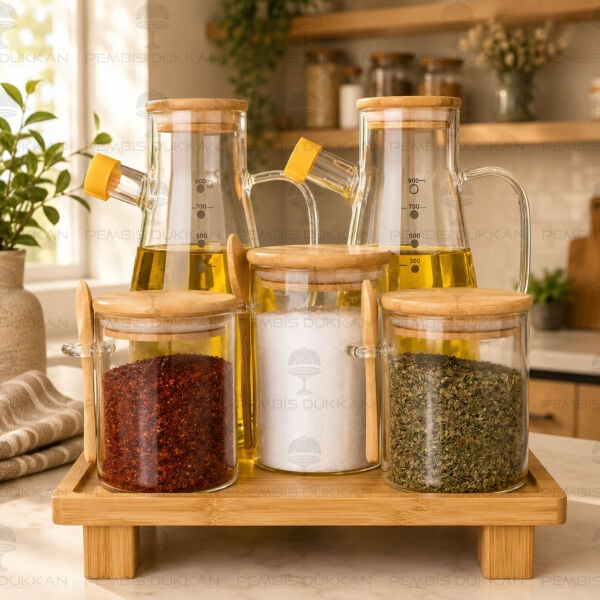 5li Kare Standlı Ocak Yanı Yağdanlık Kombin Set GLA12-8B71