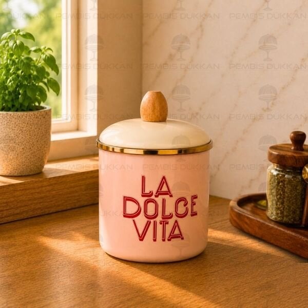 DOLCE VİTA EMAYE ORTA BOY KAVANOZ
