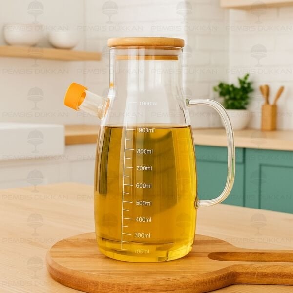 MİLO BAMBU KAPAKLI 1000ML YAĞDANLIK (1113)