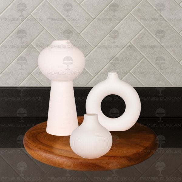 SERAMİK DEKORATİF VAZO KOMBİN SET NO2 (STAND HARİÇ)