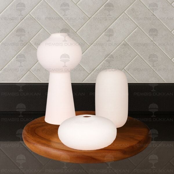 SERAMİK DEKORATİF VAZO KOMBİN SET NO3 (STAND HARİÇ)