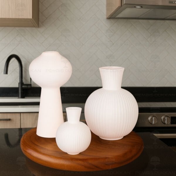 SERAMİK DEKORATİF VAZO KOMBİN SET NO4 (STAND HARİÇ)