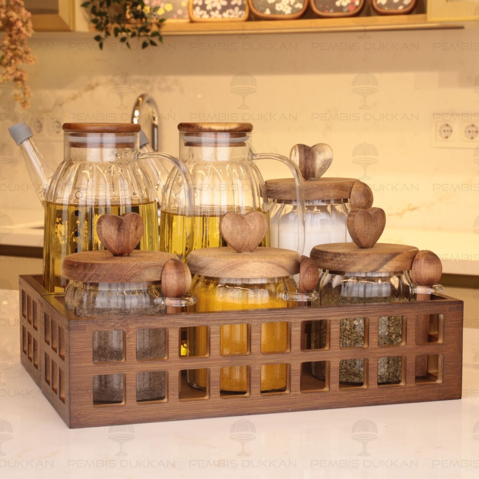 6lı Çift Kafes Kasalı, Ocak Yanı Yağdanlık Kombin Set No1