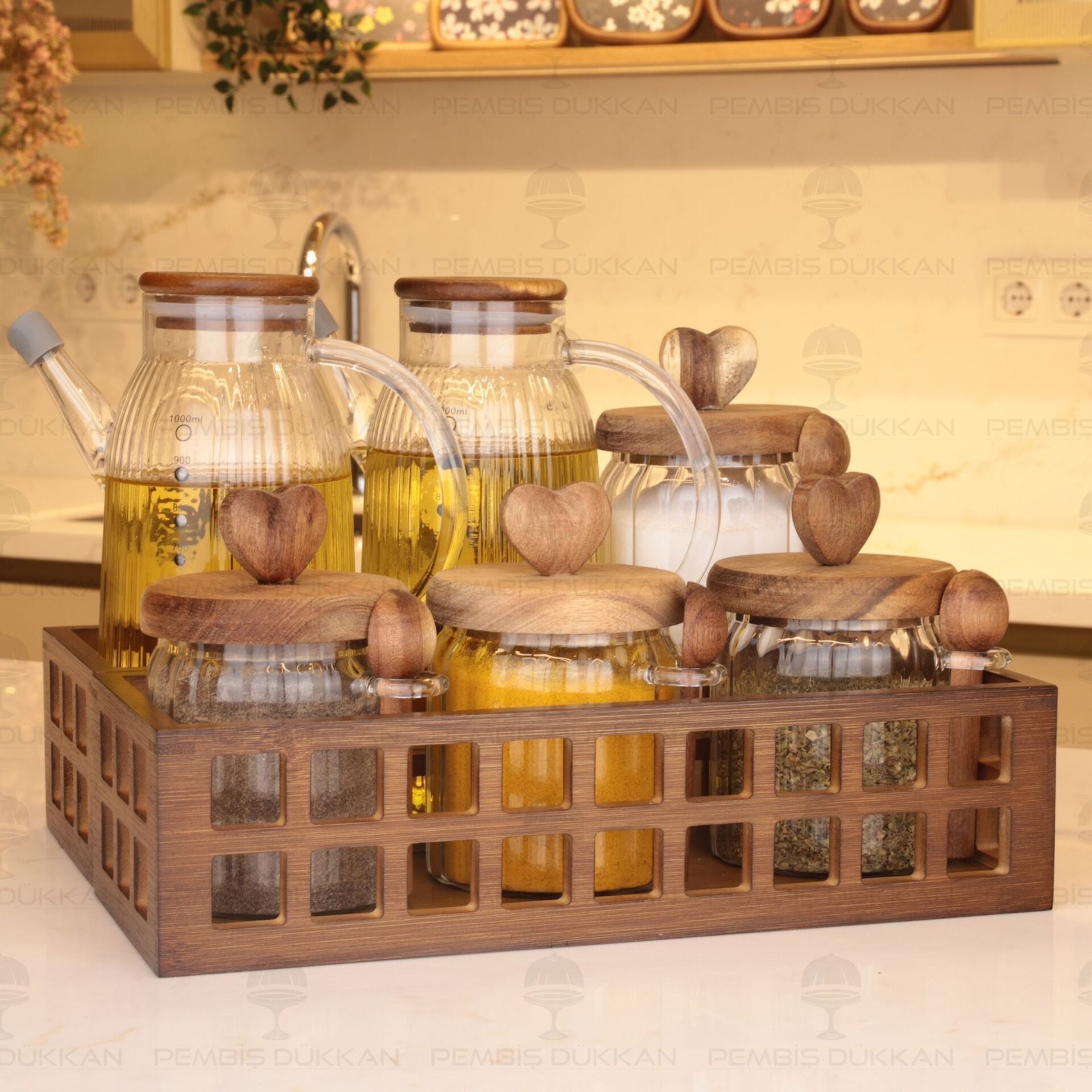6lı Çift Kafes Kasalı, Ocak Yanı Yağdanlık Kombin Set No2
