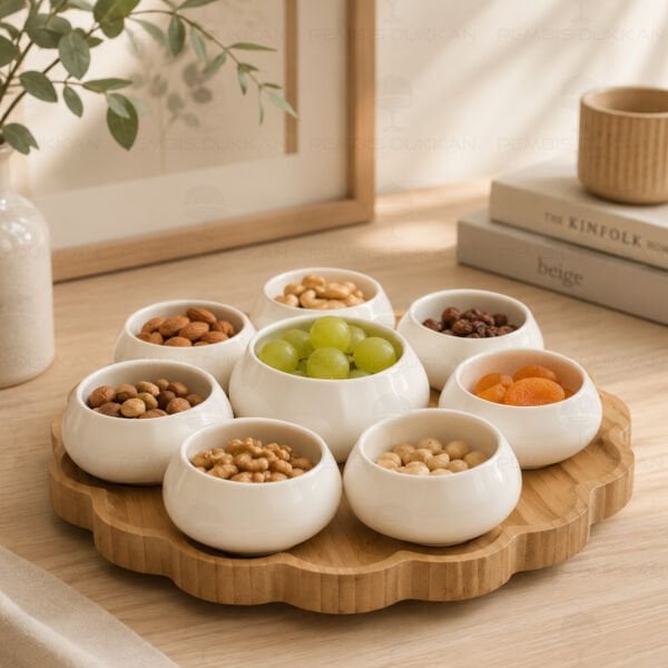 VENTO MASA ORTASI BAMBU STANDLI, REÇELLİK KOMBİN SET 4