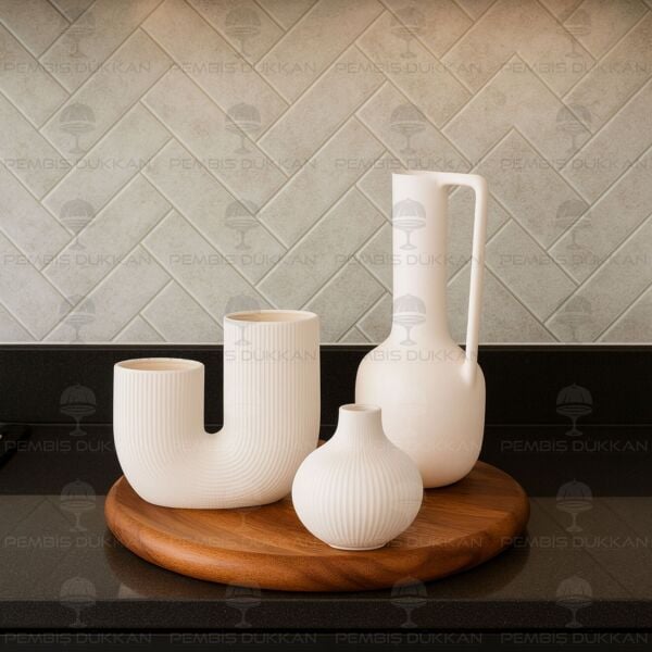 SERAMİK DEKORATİF VAZO KOMBİN SET NO7 (STAND HARİÇ)