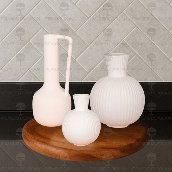 SERAMİK DEKORATİF VAZO KOMBİN SET NO8 (STAND HARİÇ)