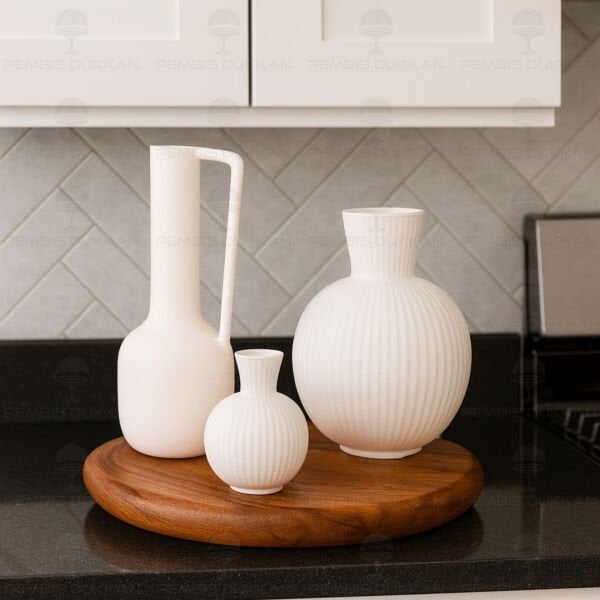 SERAMİK DEKORATİF VAZO KOMBİN SET NO8 (STAND HARİÇ)