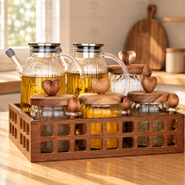 6lı Çift Kafes Kasalı, Ocak Yanı Yağdanlık Kombin Set No4