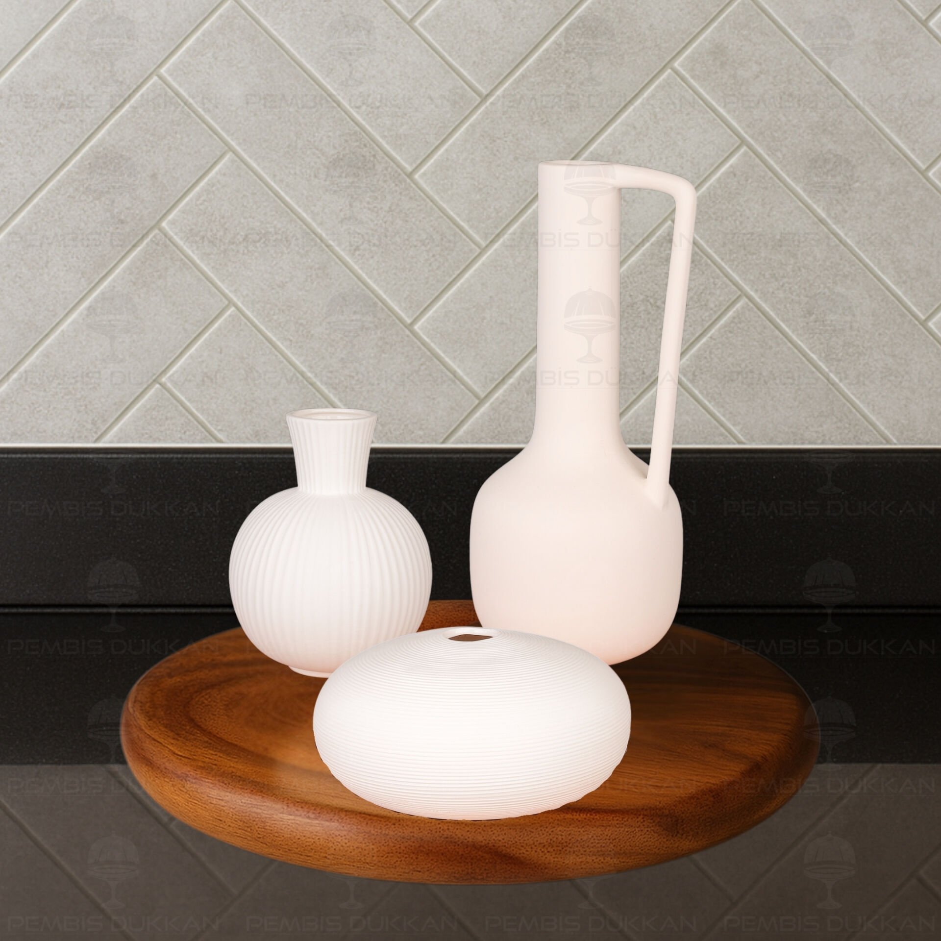SERAMİK DEKORATİF VAZO KOMBİN SET NO9 (STAND HARİÇ)