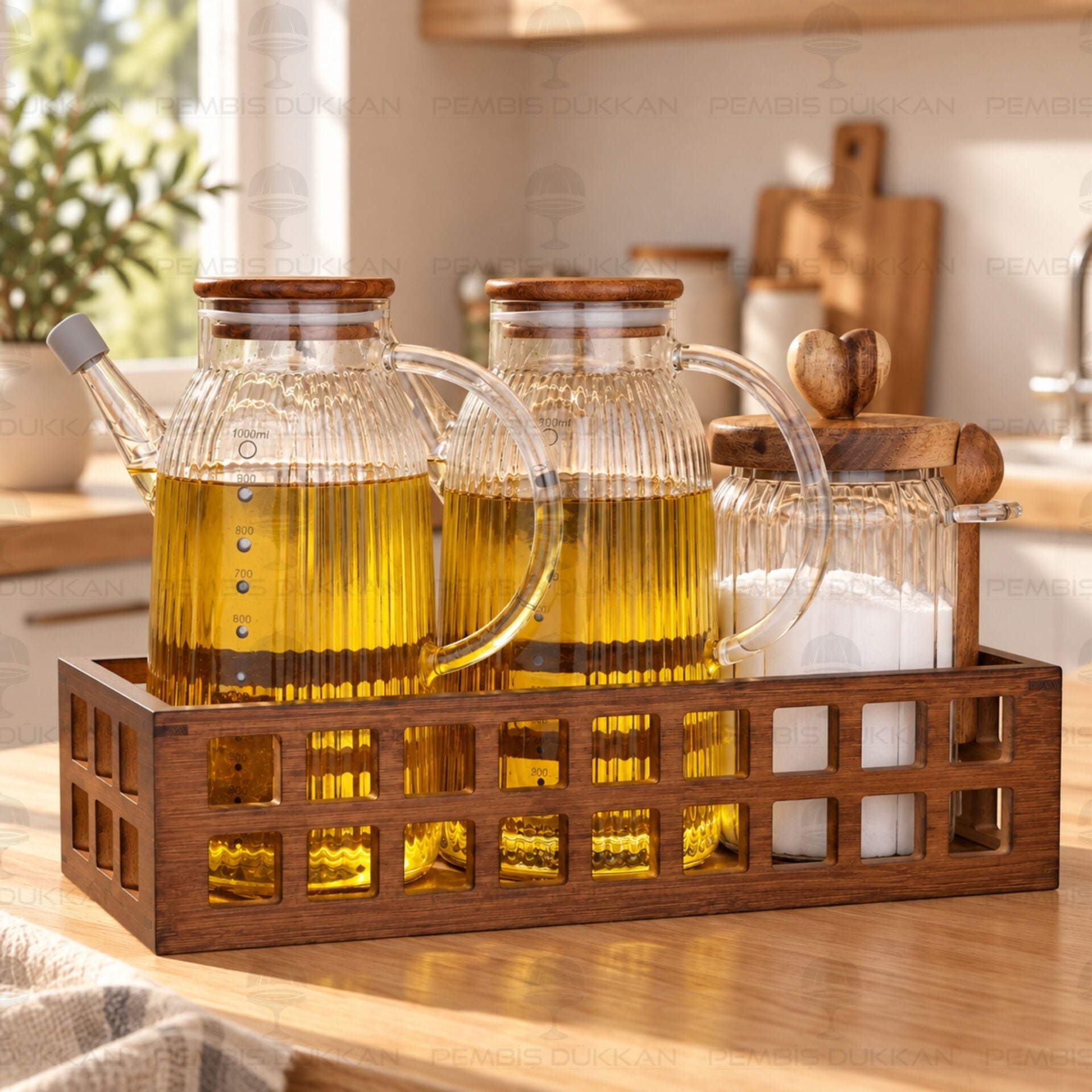 3lü Kafes Kasalı, Ocak Yanı Yağdanlık Kombin Set No7
