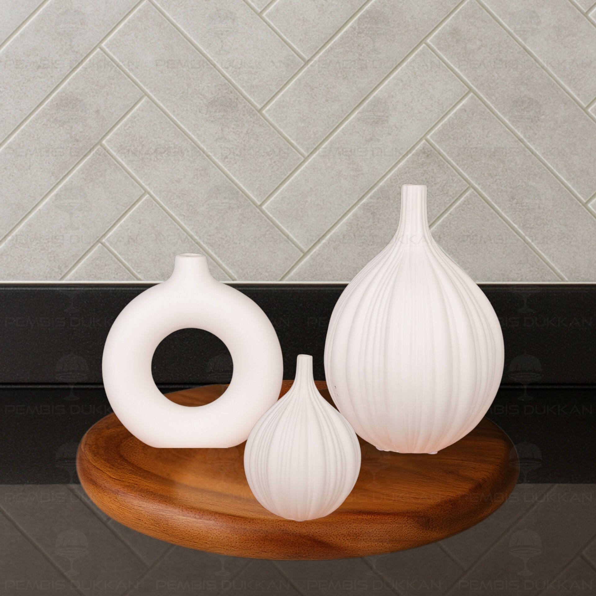 SERAMİK DEKORATİF VAZO KOMBİN SET NO12 (STAND HARİÇ)