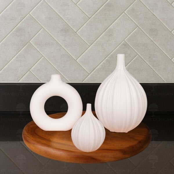 SERAMİK DEKORATİF VAZO KOMBİN SET NO12 (STAND HARİÇ)