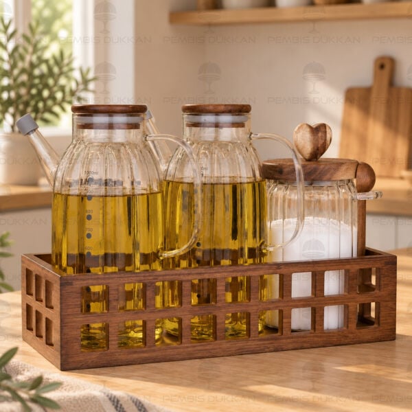 3lü Kafes Kasalı, Ocak Yanı Yağdanlık Kombin Set No8