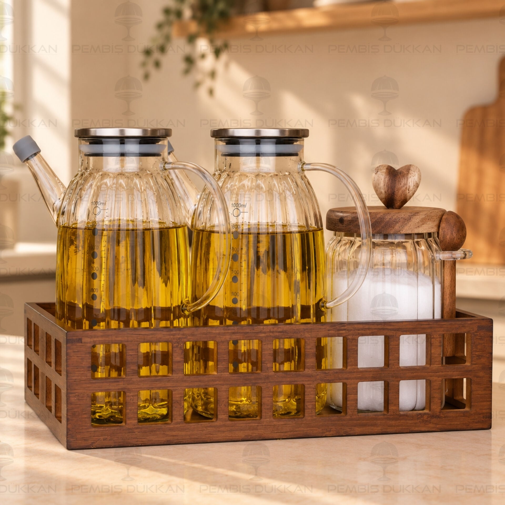 3lü Kafes Kasalı, Ocak Yanı Yağdanlık Kombin Set No10