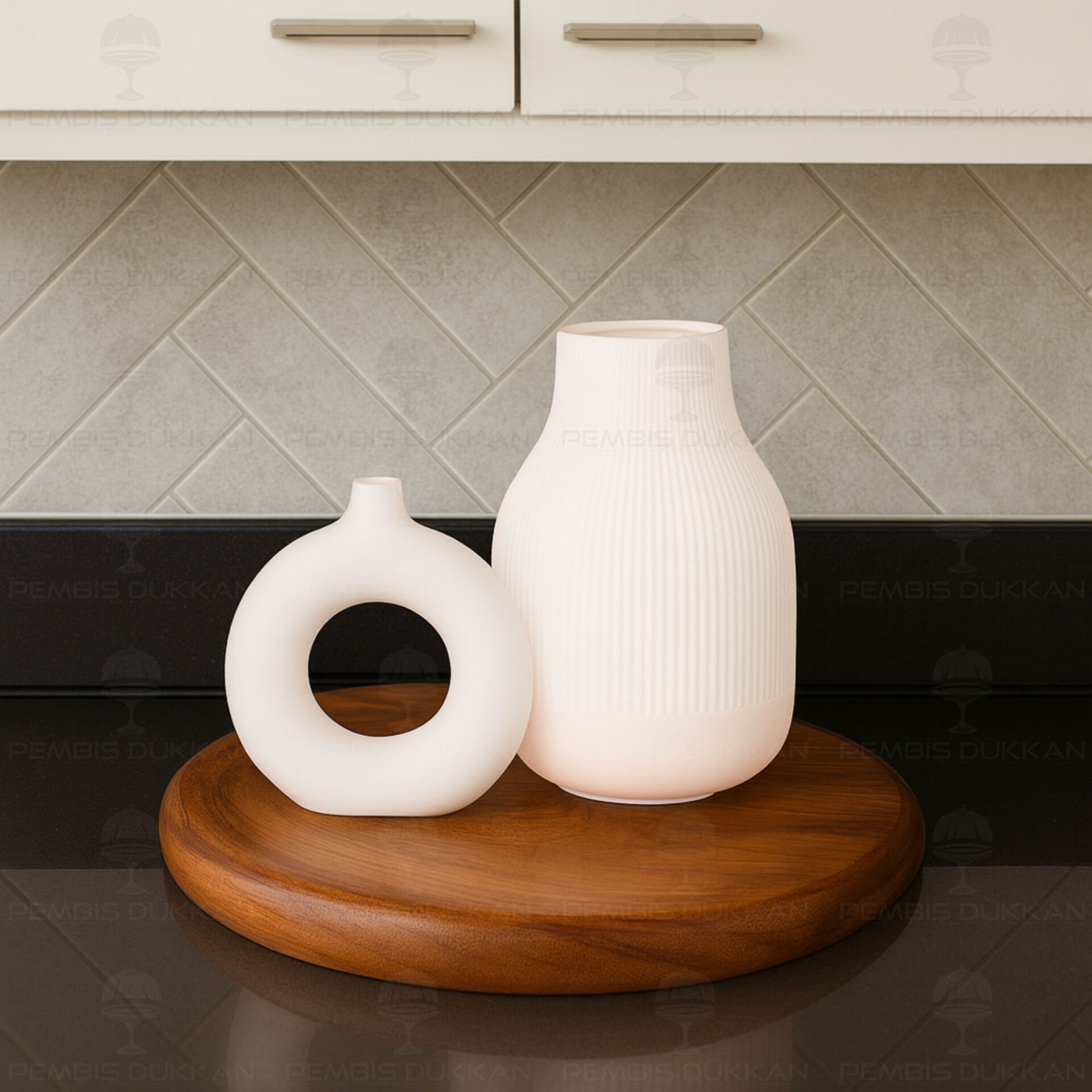 SERAMİK DEKORATİF VAZO KOMBİN SET NO15 (STAND HARİÇ)