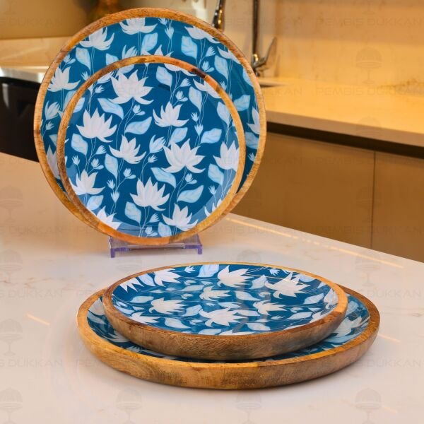 1 ADET MANGO AGACI 20CM MAVİ PASTA TABAGI (THN38316)