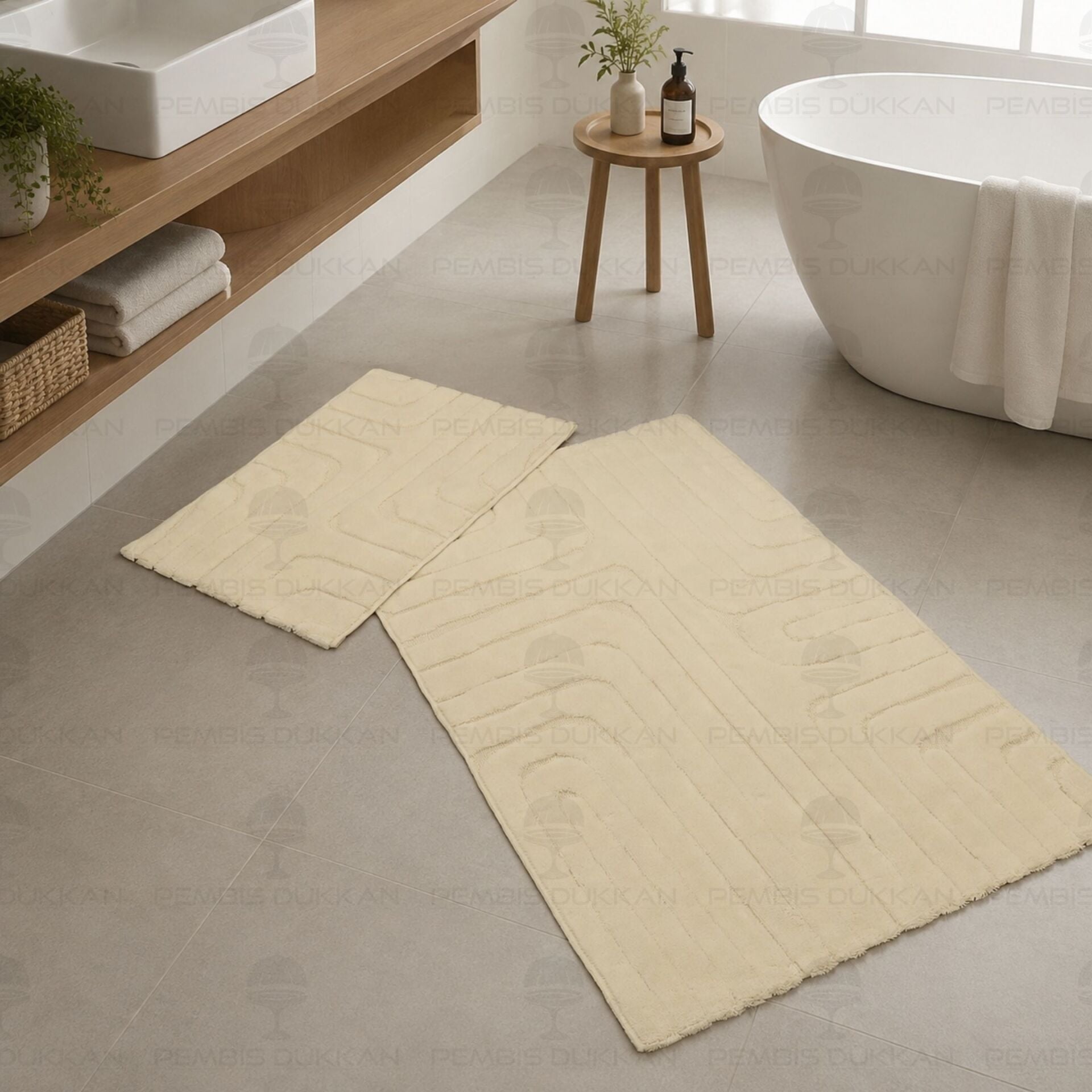 HCW BABİL PASPAS SETİ EKRU / 40x60-60x100CM
