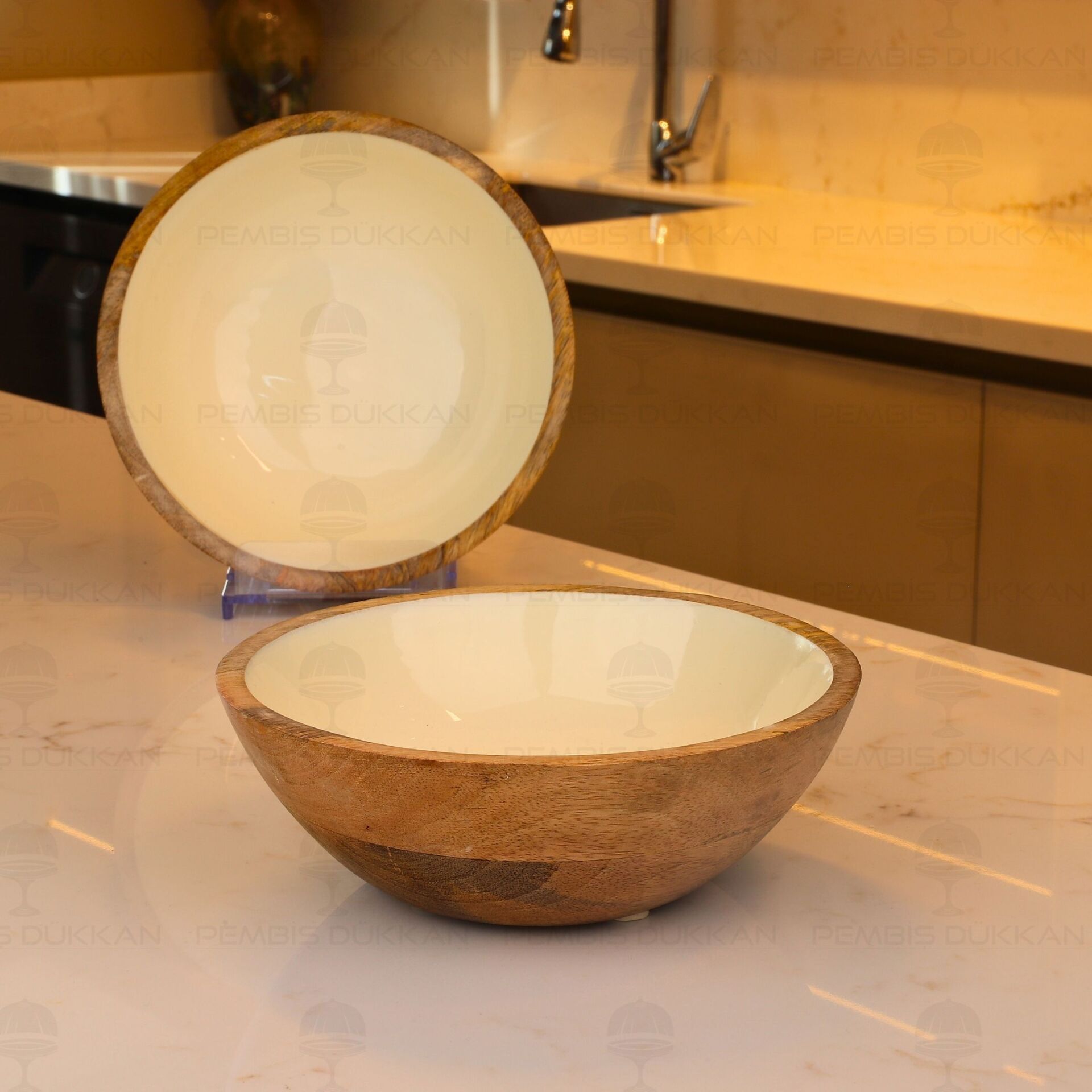 1 ADET MANGO AGACI 20CM KREM KASE (THN38167)