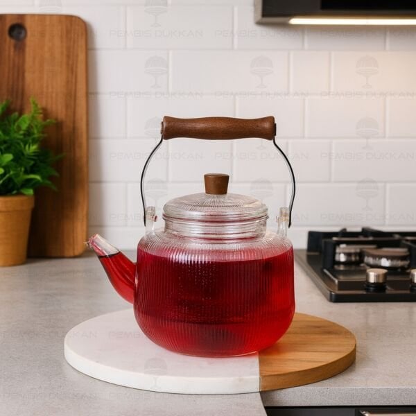 1000ML AKASYA KULPLU BOROSİLİKAT CAM, SÜZGEÇLİ DEMLİK (1S23)