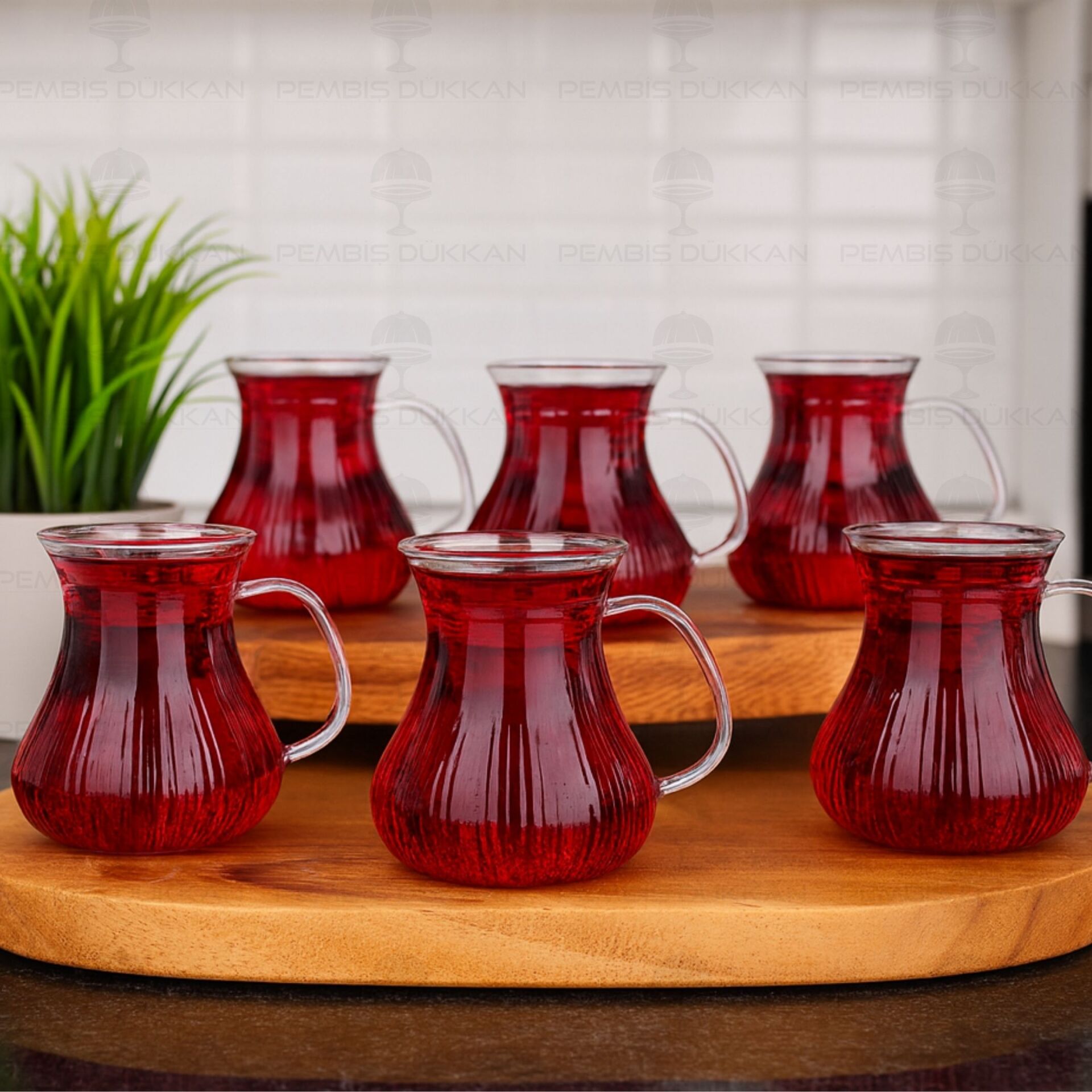 6LI ORİGAMİ BOROSİLİKAT CAM, KULPLU ÇAY BARDAĞI (1S08)