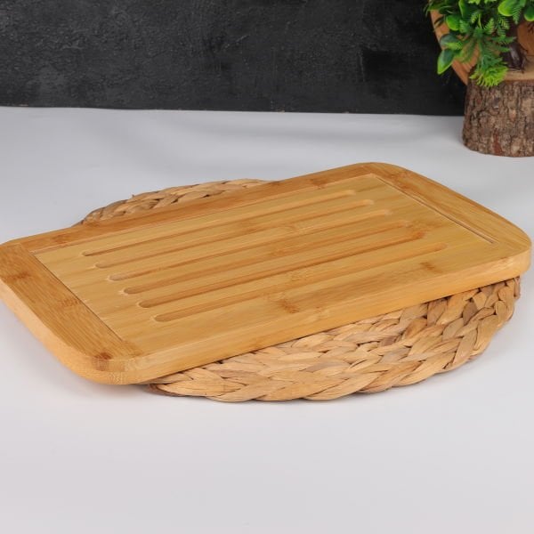 BAMBU IZGARALI EKMEK KESİM PANO - KESME TAHTASI (716)