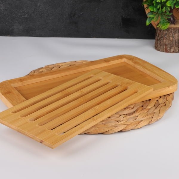 BAMBU IZGARALI EKMEK KESİM PANO - KESME TAHTASI (716)