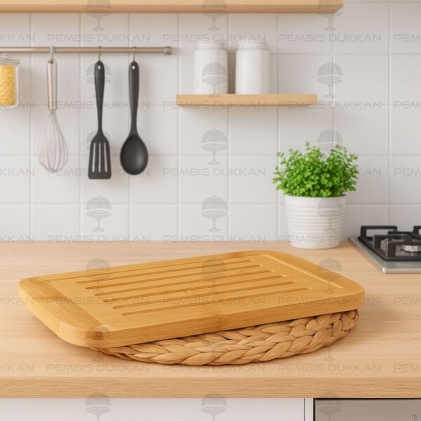 BAMBU IZGARALI EKMEK KESİM PANO - KESME TAHTASI (716)