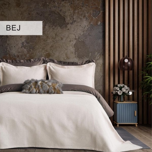 VANESSA ÇİFT KİŞİLİK YATAK ÖRTÜSÜ SET - BEJ