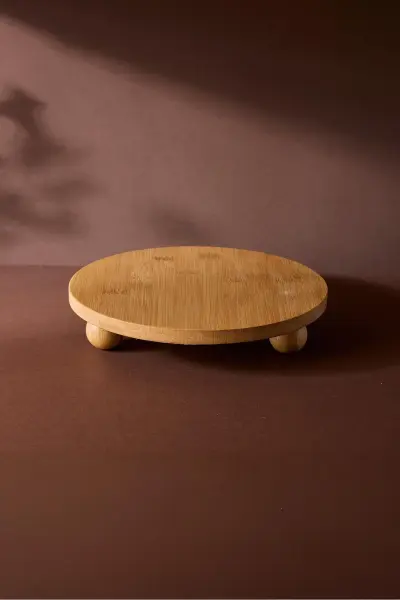 BAMBU 25CM TERNİ TOP AYAKLI, PEYNİR TABAĞI & SUNUM STAND (17438)