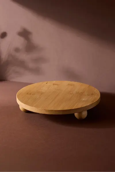 BAMBU 25CM TERNİ TOP AYAKLI, PEYNİR TABAĞI & SUNUM STAND (17438)