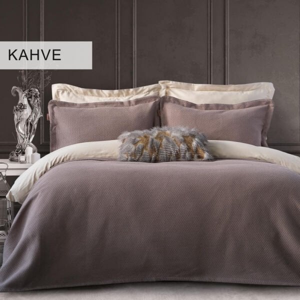 VANESSA ÇİFT KİŞİLİK YATAK ÖRTÜSÜ SET - KAHVE